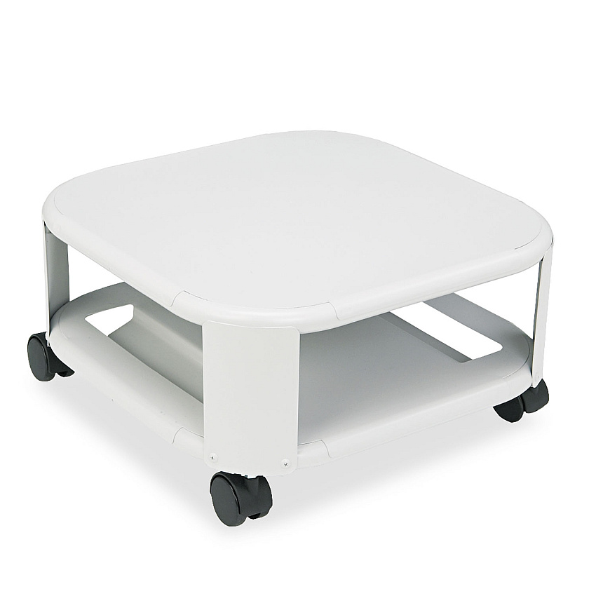 Master Mead-Hatcher Mobile Printer Stand, Metal, 2 Shelves, 75 lb Capacity, 17.8" x 17.8" x 8.5", Platinum (24050)