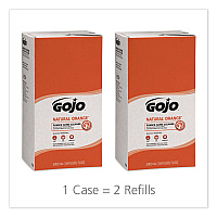 GOJO NATURAL ORANGE Pumice Hand Cleaner Refill, Citrus Scent, 5,000 mL, 2/Carton (7556)