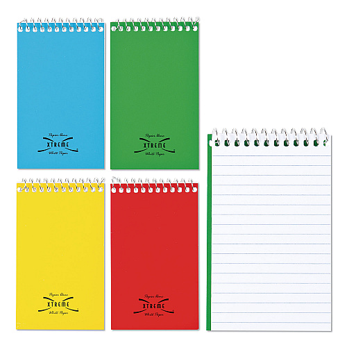 National Paper Paper Blanc Xtreme White Wirebound Memo Pads, Narrow Rule, Randomly Assorted Cover Colors, 60 White 3 x 5 Sheets (31120)
