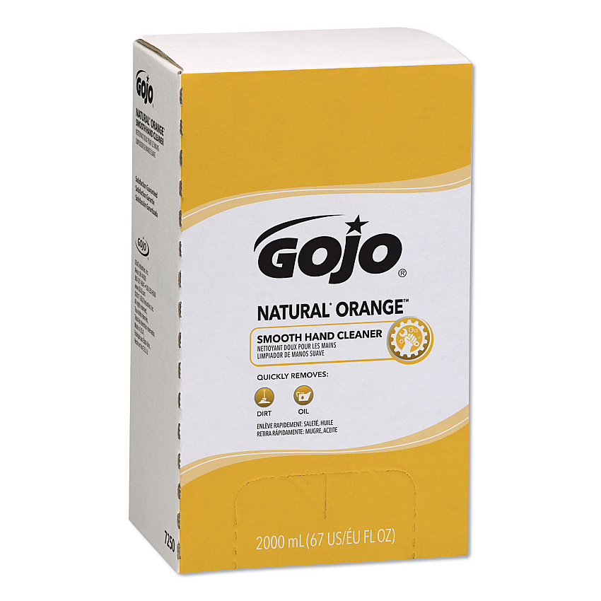 GOJO NATURAL ORANGE Smooth Hand Cleaner Refill, Citrus Scent, 2,000 mL, 4/Carton (7250)