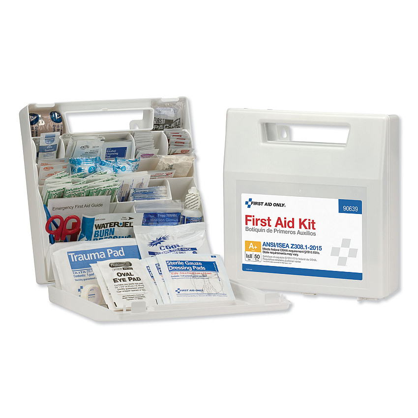 First Aid Only ANSI Class A+ First Aid Kit for 50 People, 183 Pieces, Plastic Case (90639)