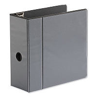 Universal Deluxe Easy-to-Open D-Ring View Binder, 3 Rings, 5" Capacity, 11 x 8.5, Black (UNV30755)