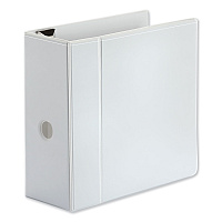 Universal Deluxe Easy-to-Open D-Ring View Binder, 3 Rings, 5" Capacity, 11 x 8.5, White (UNV30756)