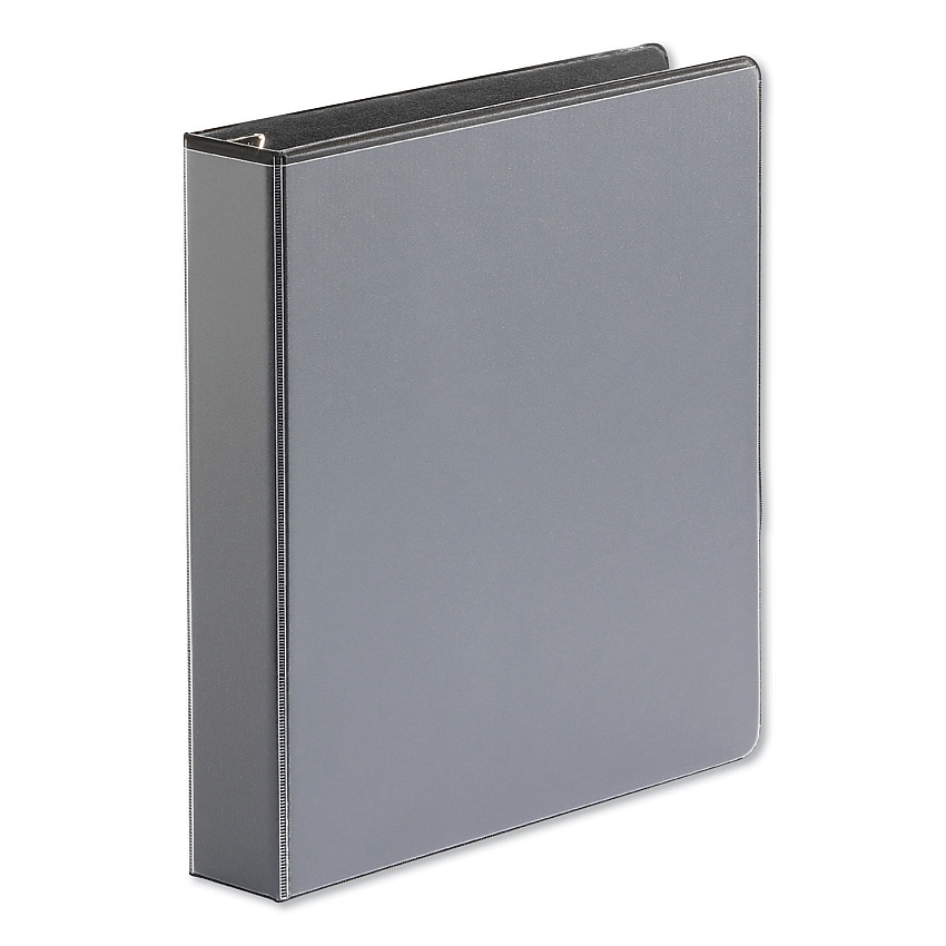 Universal Deluxe Easy-to-Open D-Ring View Binder, 3 Rings, 1.5" Capacity, 11 x 8.5, Black (UNV30721)