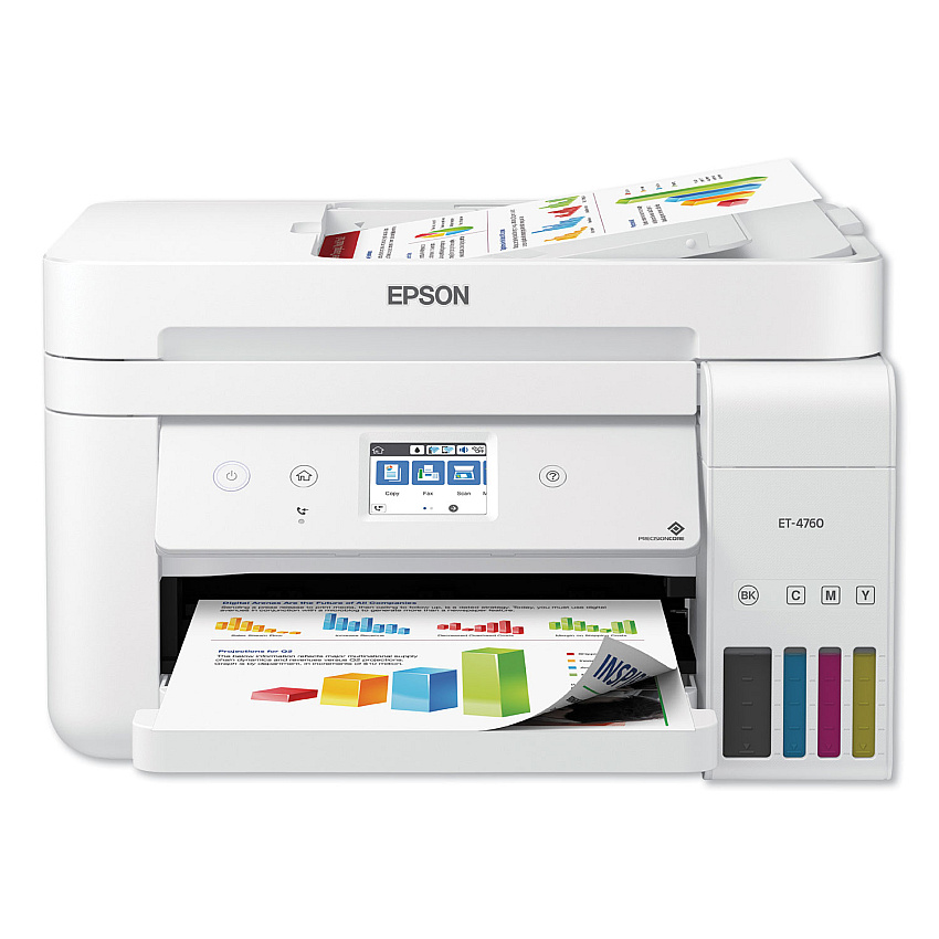 Epson EcoTank ET-4760 All-in-One Supertank Printer, Copy Fax/Print/Scan (C11CG19204C)