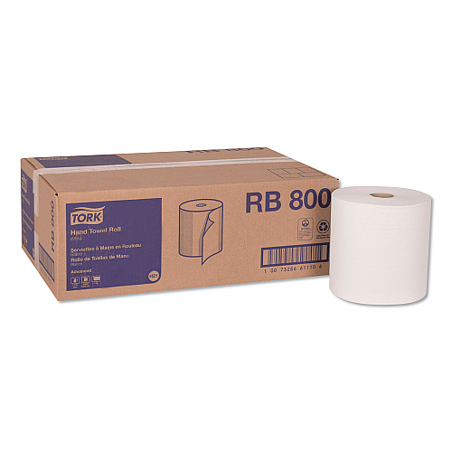 Tork&reg; Advanced Hardwound Roll Paper Towels, White, 800-ft., 6 Rolls (RB800)
