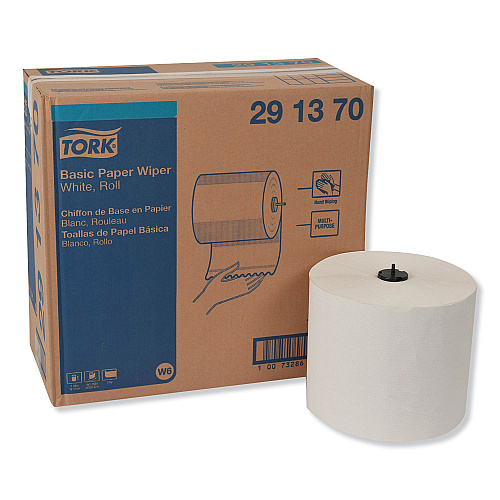 Tork&reg; Basic Hardwound Roll Paper Towels, White, 1,150-ft., 4 Rolls (291370)