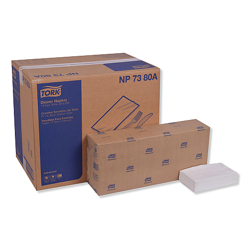 Tork&reg; Advanced Dinner Napkin, 3-Ply, White, 290 Napkin Pack, 6 Packs (NP7380A)