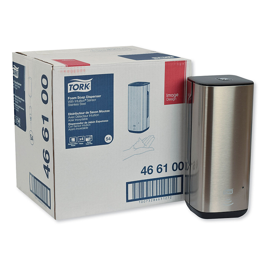 Tork Image Design Foam Skincare Automatic Dispenser with Intuition Sensor, 1 L, 4.5 x 5.12 x 10.62, Stainless Steel (466100)