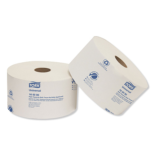 Tork&reg; Universal High Capacity Toilet Paper w/OptiCore, 2-Ply, 12 Rolls (160090)
