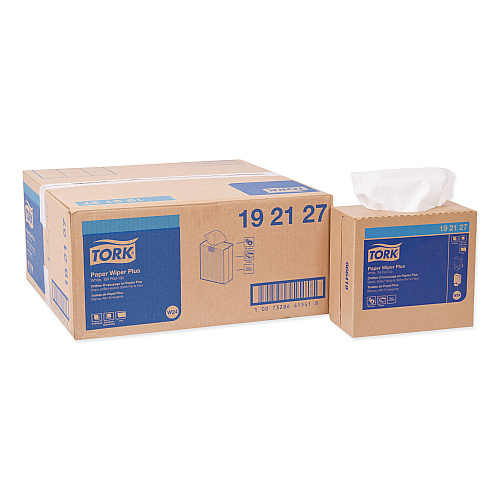 Tork&reg; Multipurpose Paper Wiper, 1-Ply, White, 100 Wipes, 8 Boxes (192127)
