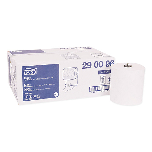 Tork&reg; Soft Matic Hardwound Roll Paper Towels, 1-Ply, White, 6 Rolls (290096)