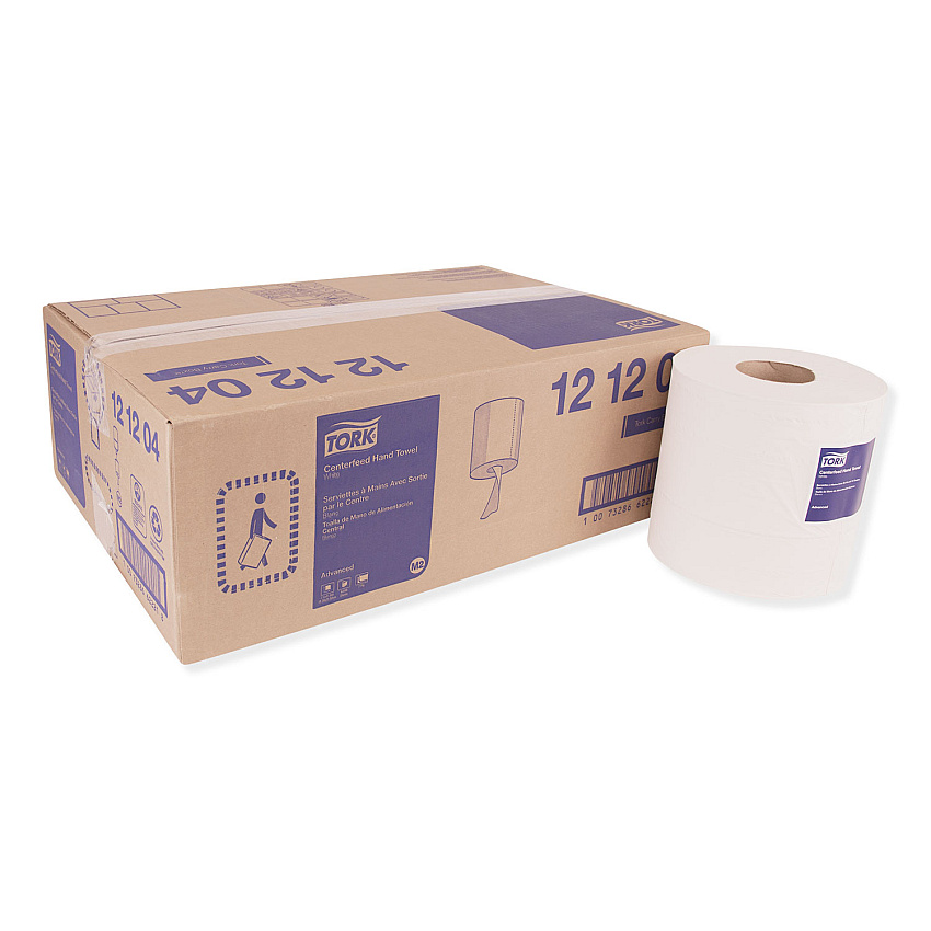 Tork&reg; Center-Pull Paper Hand Towels, White, 2-Ply, 6 Rolls (121204)