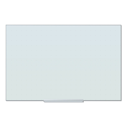 U Brands Floating Glass Ghost Grid Dry Erase Board, 35 x 23, White (2798U0001)