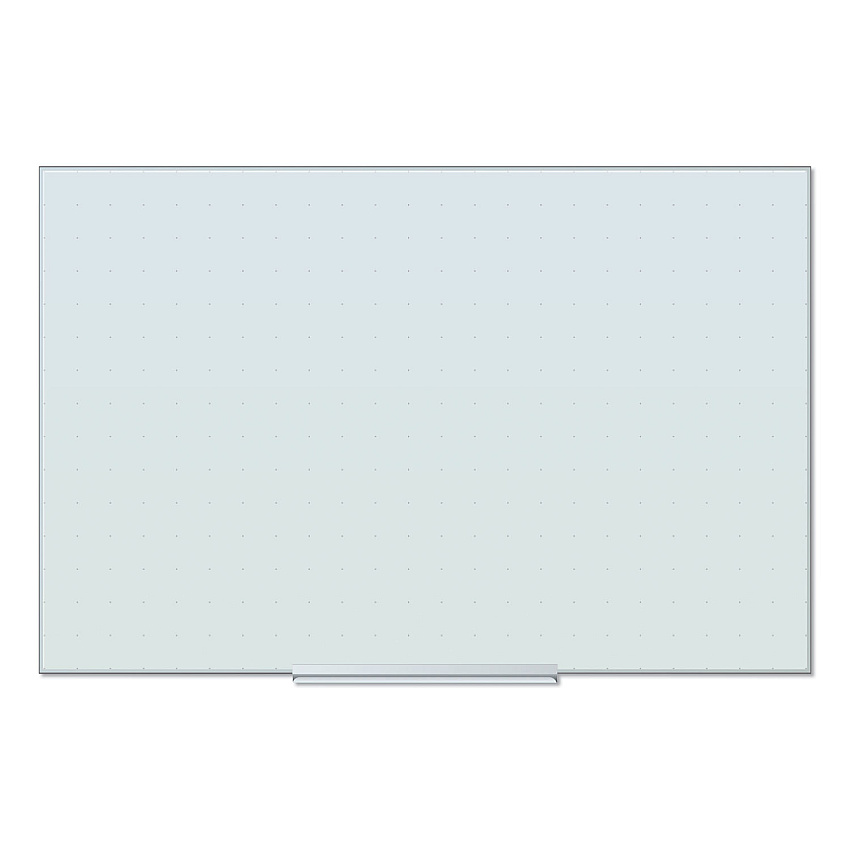 U Brands Floating Glass Ghost Grid Dry Erase Board, 35 x 23, White (2798U0001)
