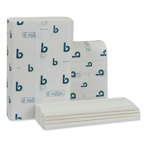Boardwalk&reg; Structured Multifold Paper Towels, 1-Ply, White, 4000 Towels (BWK6204)