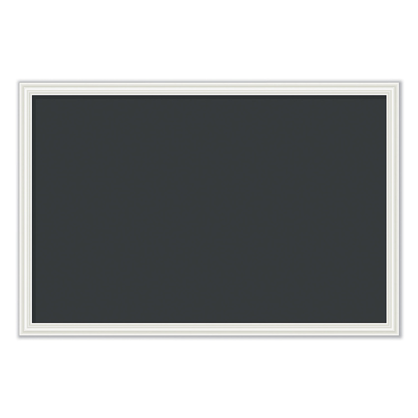 U Brands Magnetic Chalkboard with Decor Frame, 30 x 20, Black Surface, White Wood Frame (2073U0001)