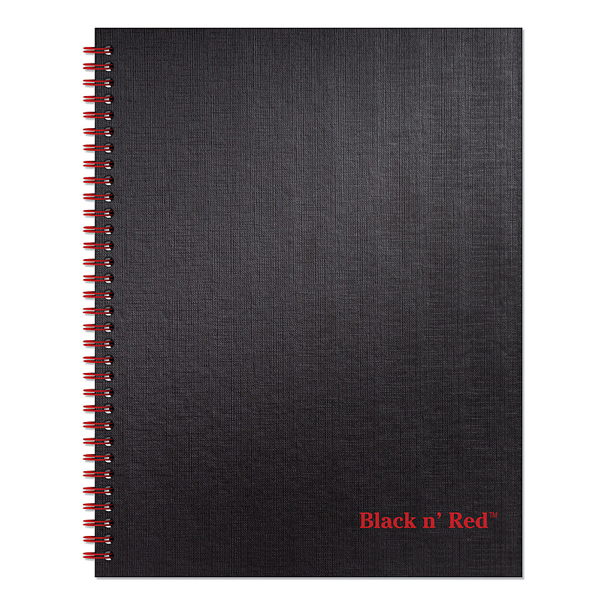 Black n' Red Hardcover Twinwire Notebooks, SCRIBZEE Compatible, 1-Subject, Wide/Legal Rule, Black Cover, (70) 11 x 8.5 Sheets (K67030)