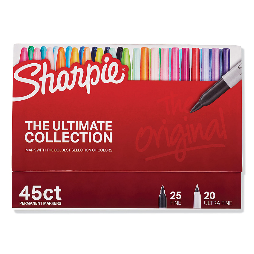 Sharpie Permanent Markers Ultimate Collection, Assorted Tip Sizes/Types, Assorted Colors, 45/Pack (2011580)