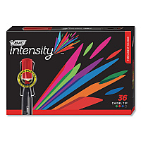 BIC Intensity Chisel Tip Permanent Marker Value Pack, Broad Chisel Tip, Assorted Colors, 36/Pack (GPMM36AST)