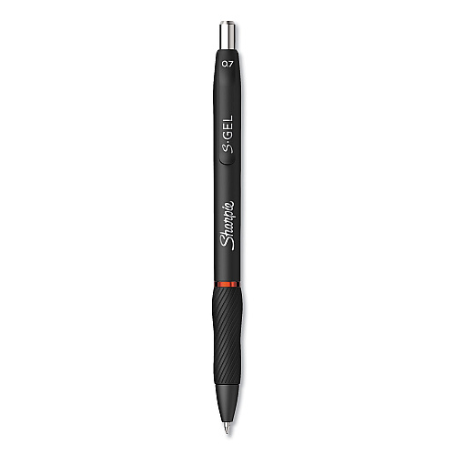 Sharpie S-Gel High-Performance Gel Pen, Retractable, Medium 0.7 mm, Red Ink, Black Barrel, Dozen (2096158)