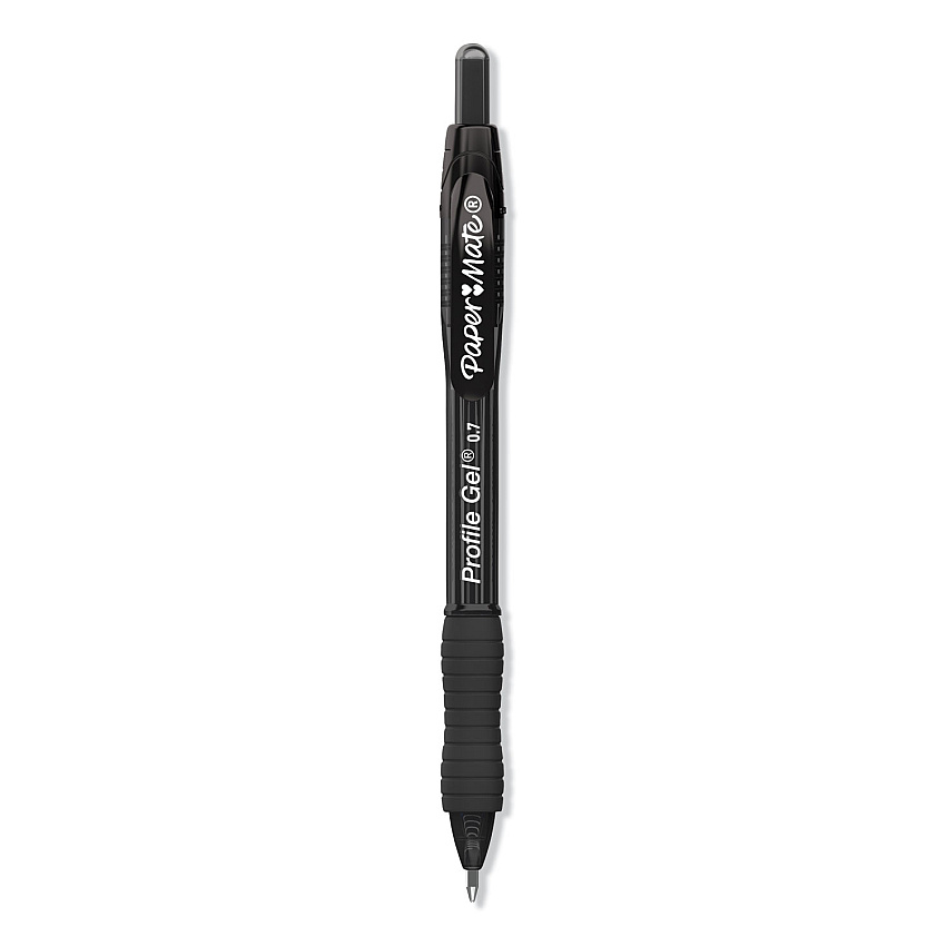 Paper Mate Profile Gel Pen, Retractable, Medium 0.7 mm, Black Ink, Translucent Black Barrel, 36/Pack (2095473)