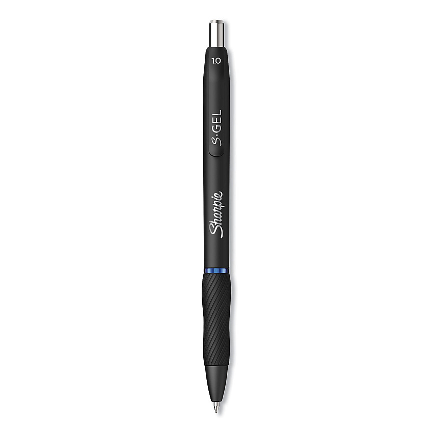 Sharpie S-Gel High-Performance Gel Pen, Retractable, Bold 1 mm, Blue Ink, Black Barrel, Dozen (2096187)