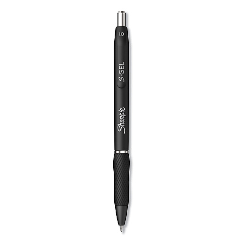 Sharpie S-Gel High-Performance Gel Pen, Retractable, Bold 1 mm, Black Ink, Black Barrel, 4/Pack (2096155)
