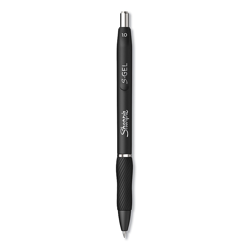 Sharpie S-Gel High-Performance Gel Pen, Retractable, Bold 1 mm, Black Ink, Black Barrel, 4/Pack (2096155)