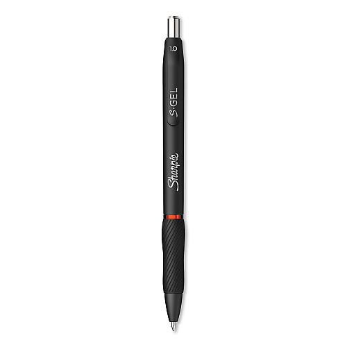 Sharpie S-Gel High-Performance Gel Pen, Retractable, Bold 1 mm, Red Ink, Black Barrel, Dozen (2096136)