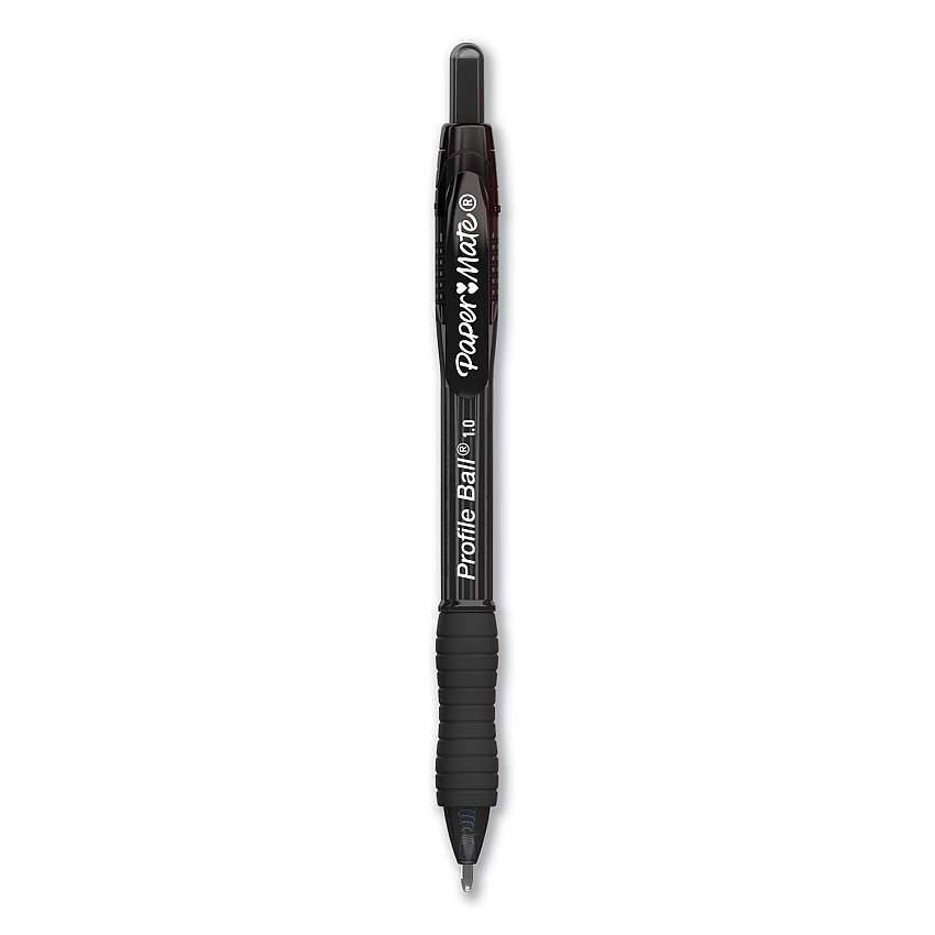 Paper Mate Profile Ballpoint Pen, Retractable, Medium 1 mm, Black Ink, Translucent Black Barrel, 36/Pack (2095459)