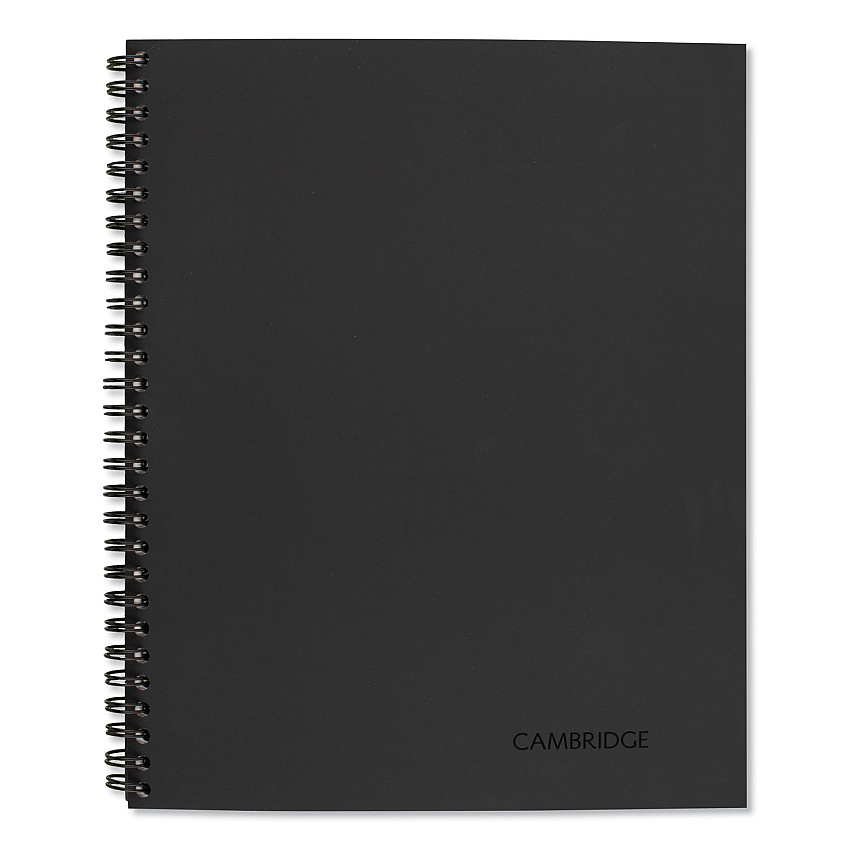 Cambridge Wirebound Guided Meeting Notes Notebook, 1-Subject, Meeting-Minutes/Notes Format, Dark Gray Cover, (80) 11 x 8.25 Sheets (06132)