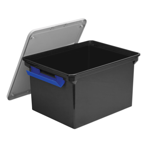 Storex Portable File Tote with Locking Handles, Letter/Legal Files