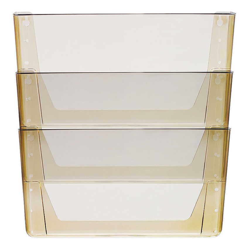 Storex Wall File, 3 Sections, Letter Size, 13" x 4" x 14",  Smoke, 3/Set (70246U06C)