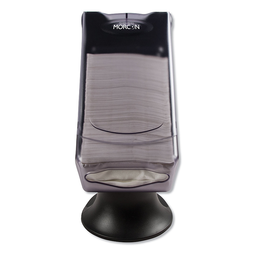 Morcon Paper Valay Tower Napkin Dispenser, 8 x 17.25 x 13, Transparent Black (NT555)