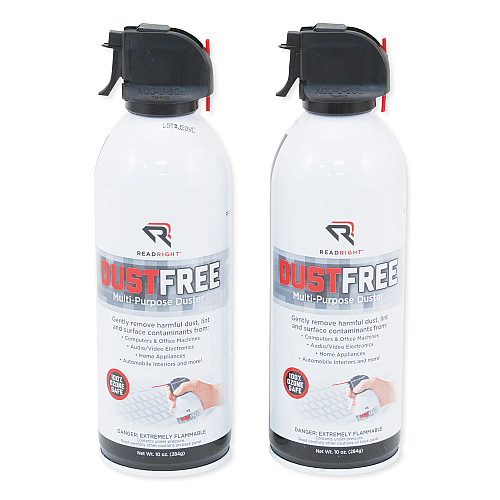 Read Right DustFree Multipurpose Duster, 10 oz Can, 2/Pack For Keyboard, Desktop Computer, Home/Office Equipment - Ozone-safe - 2 / Pack (RR3722)