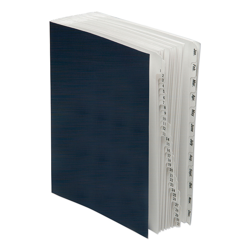 AbilityOne 7530016819292, SKILCRAFT File Sorter, 42 Dividers, Month/Date Index, Letter Size, Blue Cover