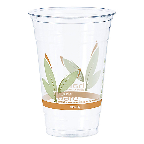 Dart Bare Eco-Forward RPET Cold Cups 20 oz, ProPlanet Seal, Leaf Design, Clear, 50/Pack, 12 Packs/Carton (RTP20BARE)