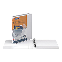 Stride QuickFit Round-Ring View Binder, 3 Rings, 1" Capacity, 11 x 8.5, White (88010)