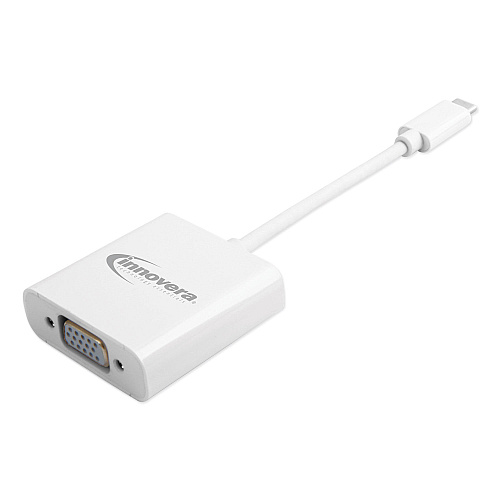 Innovera USB Type-C VGA Adapter, USB-C/VGA, 0.65 ft, White (IVR50040)
