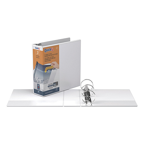 Stride QuickFit Round-Ring View Binder, 3 Rings, 3" Capacity, 11 x 8.5, White (88050)