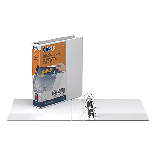 Stride QuickFit D-Ring View Binder, 3 Rings, 1.5" Capacity, 11 x 8.5, White (87020)