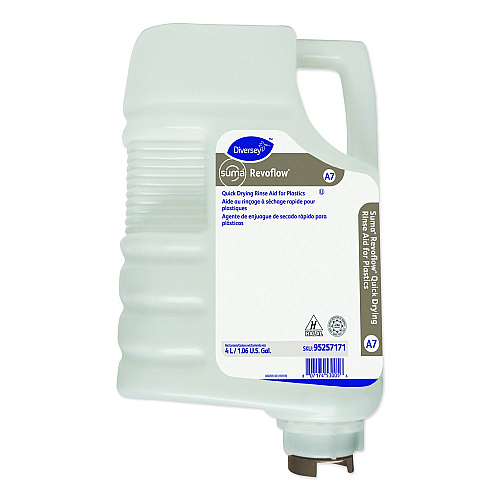 Diversey Suma Revoflow Quick Drying Rinse Aid, Unscented, 4 L Revoflow (95257171)