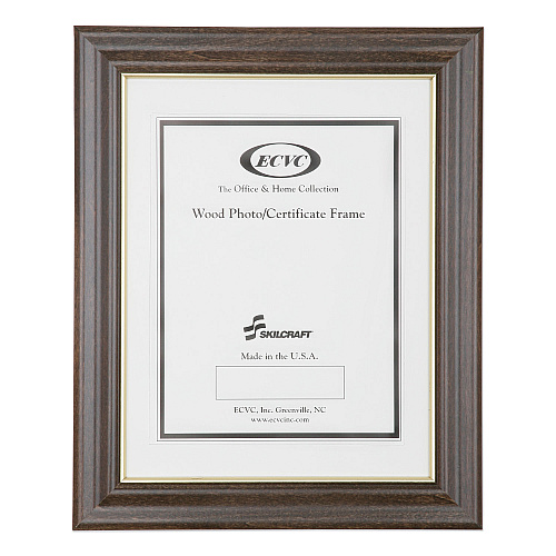 AbilityOne 7105012820630, SKILCRAFT Style C Photo Frame, Wood, 8 x 10, Walnut Stain