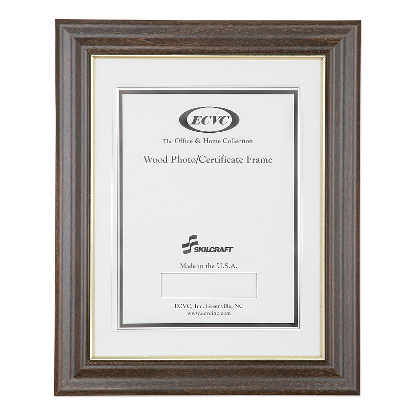 AbilityOne 7105012820630, SKILCRAFT Style C Photo Frame, Wood, 8 x 10, Walnut Stain