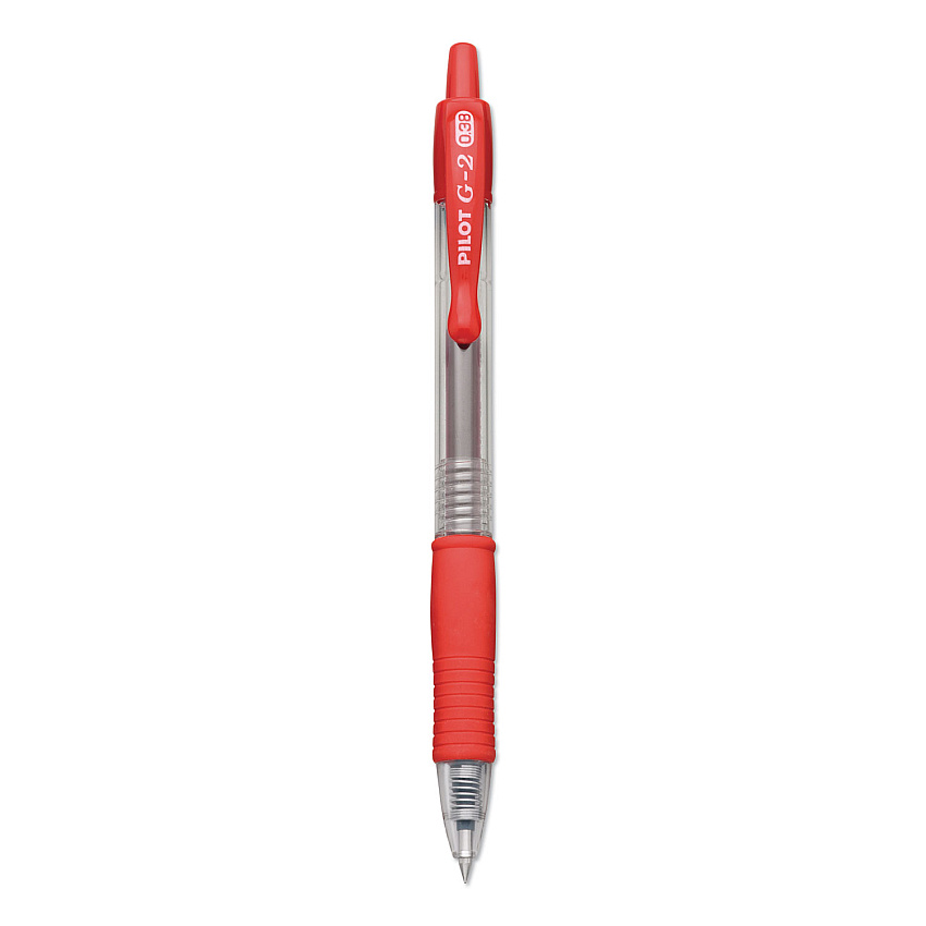 Pilot G2 Premium Gel Pen Convenience Pack, Retractable, Extra-Fine 0.38 mm, Red Ink, Smoke/Red Barrel (31279)