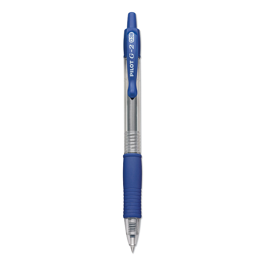 Pilot G2 Premium Gel Pen Convenience Pack, Retractable, Extra-Fine 0.38 mm, Blue Ink, Smoke/Blue Barrel, Dozen (31278)