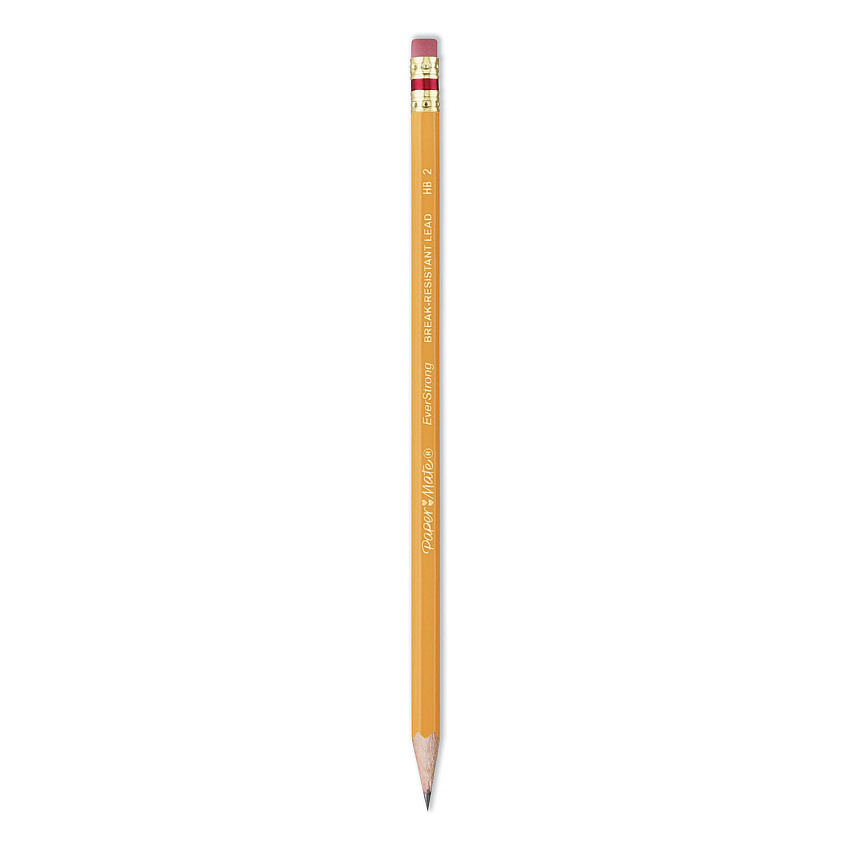 Paper Mate EverStrong #2 Pencils, HB (#2), Black Lead, Gold Barrel, Dozen (2065456)