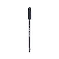 Paper Mate InkJoy 50ST Ballpoint Pen, Stick, Medium 1 mm, Black Ink, Clear Barrel, Dozen (2013154)