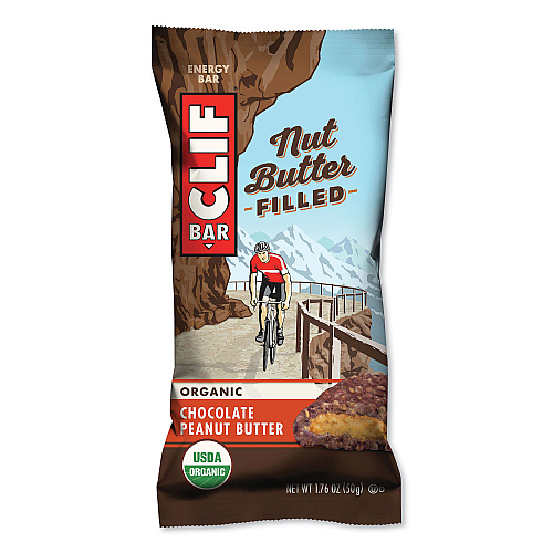 CLIF Bar Nut Butter Filled Energy Bar, Chocolate Peanut Butter, 1.76 oz Bar, 12 Bars/Box (CCC56801)